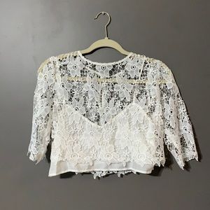 Miguelina Lace Crop Top- Medium